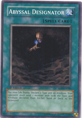 Abyssal Designator [SOD-EN040] Common - Card Brawlers | Quebec | Canada | Yu-Gi-Oh!