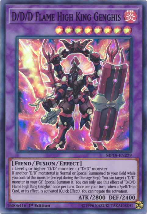 D/D/D Flame High King Genghis [MP19-EN229] Super Rare - Card Brawlers | Quebec | Canada | Yu-Gi-Oh!