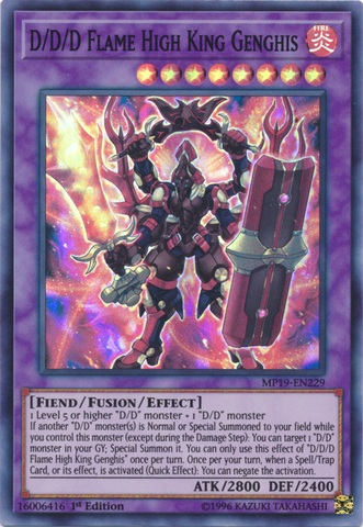 D/D/D Flame High King Genghis [MP19-EN229] Super Rare - Card Brawlers | Quebec | Canada | Yu-Gi-Oh!