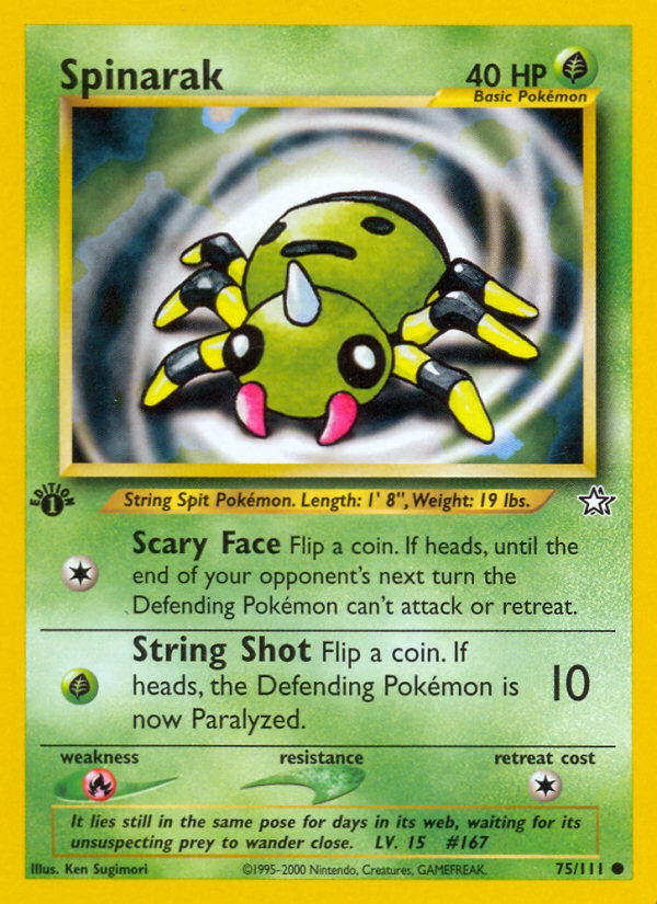 Spinarak (75/111) [Neo Genesis 1st Edition] - Card Brawlers | Quebec | Canada | Yu-Gi-Oh!