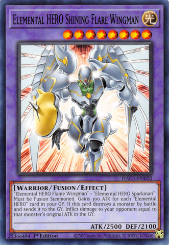 Elemental HERO Shining Flare Wingman (Duel Terminal) [HAC1-EN020] Parallel Rare - Card Brawlers | Quebec | Canada | Yu-Gi-Oh!