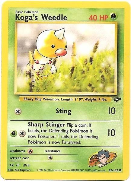 Koga's Weedle (82/132) [Gym Challenge Unlimited] - Card Brawlers | Quebec | Canada | Yu-Gi-Oh!