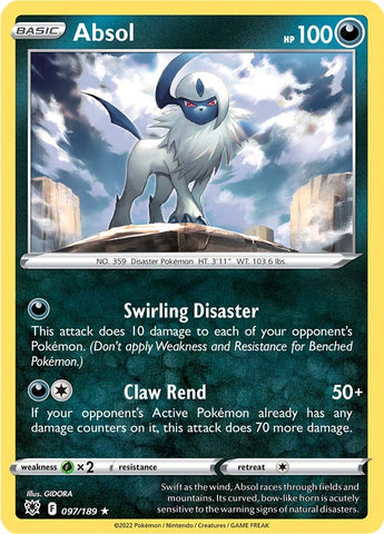 Absol (097/189) (Theme Deck Exclusive) [Sword & Shield: Astral Radiance] - Card Brawlers | Quebec | Canada | Yu-Gi-Oh!