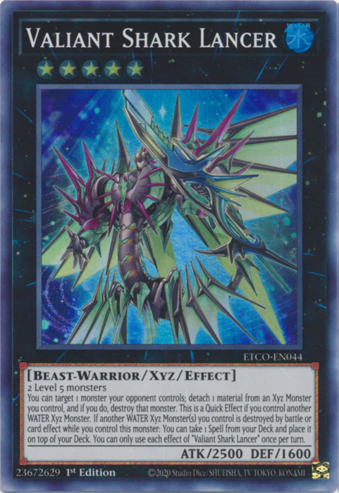 Valiant Shark Lancer [ETCO-EN044] Super Rare - Card Brawlers | Quebec | Canada | Yu-Gi-Oh!