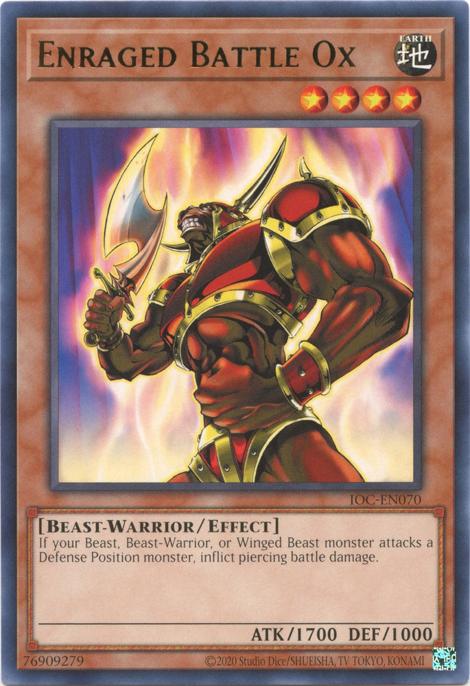 Enraged Battle Ox (25th Anniversary) [IOC-EN070] Rare - Card Brawlers | Quebec | Canada | Yu-Gi-Oh!