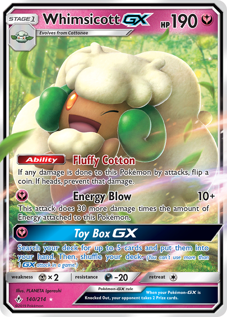 Whimsicott GX (140/214) [Sun & Moon: Unbroken Bonds] - Card Brawlers | Quebec | Canada | Yu-Gi-Oh!