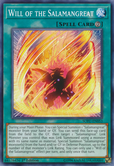 Will of the Salamangreat [SOFU-EN053] Common - Card Brawlers | Quebec | Canada | Yu-Gi-Oh!