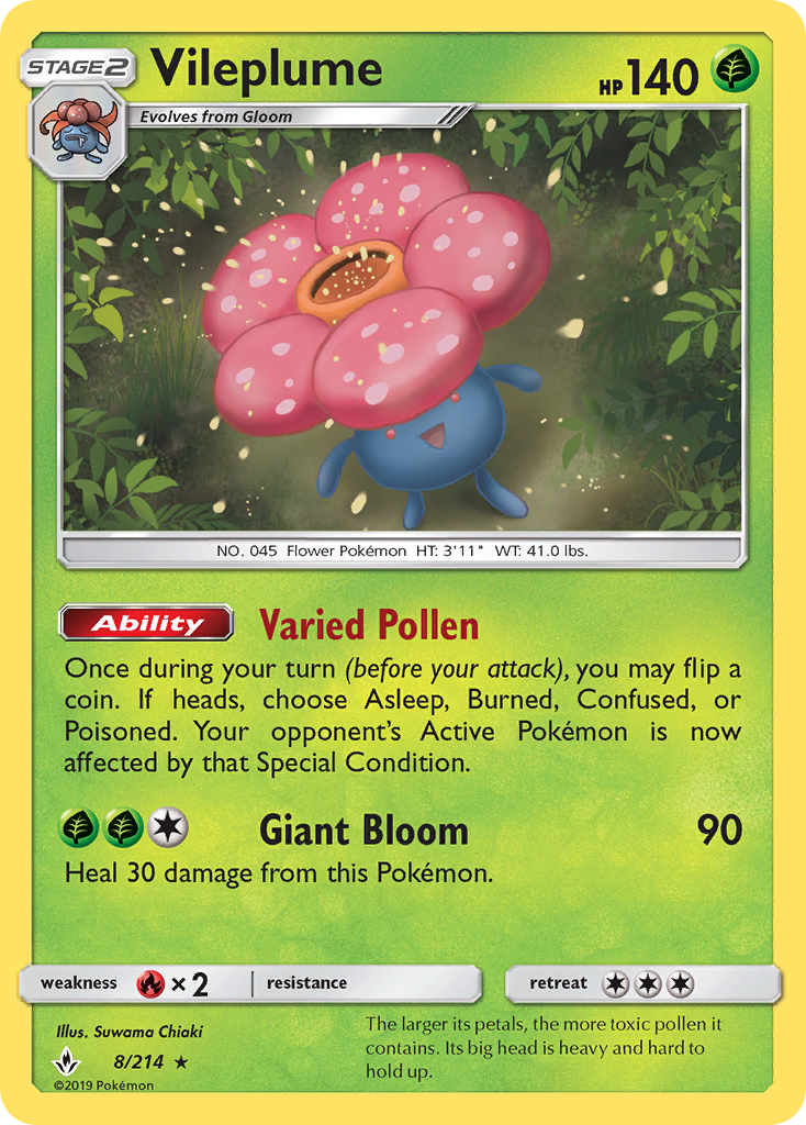 Vileplume (8/214) [Sun & Moon: Unbroken Bonds] - Card Brawlers | Quebec | Canada | Yu-Gi-Oh!