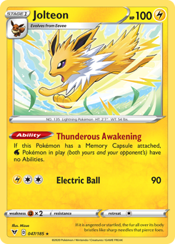 Jolteon (047/185) [Sword & Shield: Vivid Voltage] - Card Brawlers | Quebec | Canada | Yu-Gi-Oh!