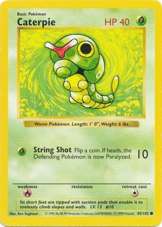 Caterpie (45/102) [Base Set Shadowless Unlimited] - Card Brawlers | Quebec | Canada | Yu-Gi-Oh!