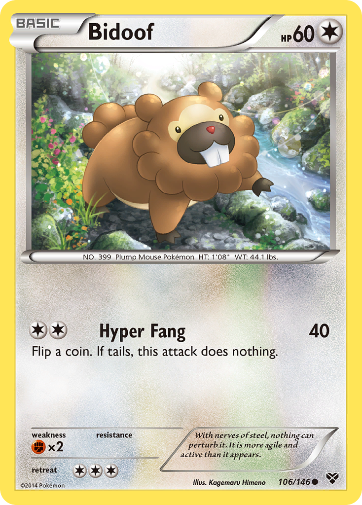 Bidoof (106/146) [XY: Base Set] - Card Brawlers | Quebec | Canada | Yu-Gi-Oh!