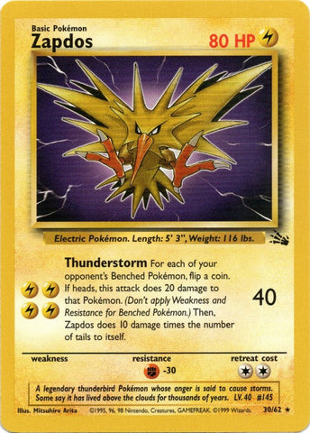 Zapdos (30/62) [Fossil Unlimited] - Card Brawlers | Quebec | Canada | Yu-Gi-Oh!