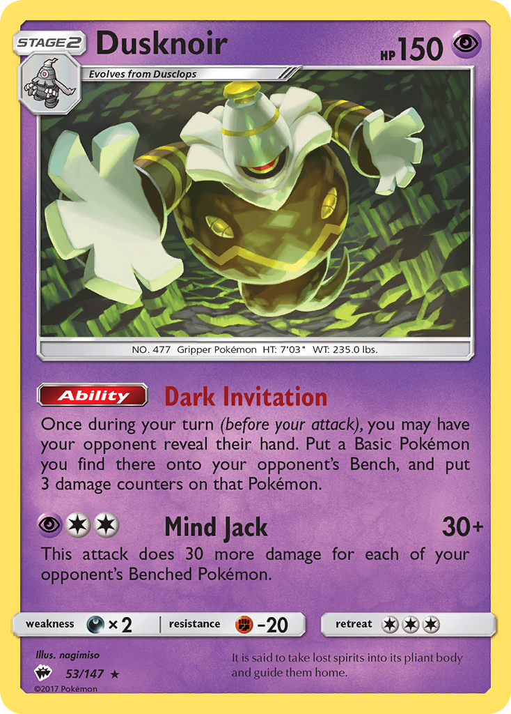 Dusknoir (53/147) [Sun & Moon: Burning Shadows] - Card Brawlers | Quebec | Canada | Yu-Gi-Oh!