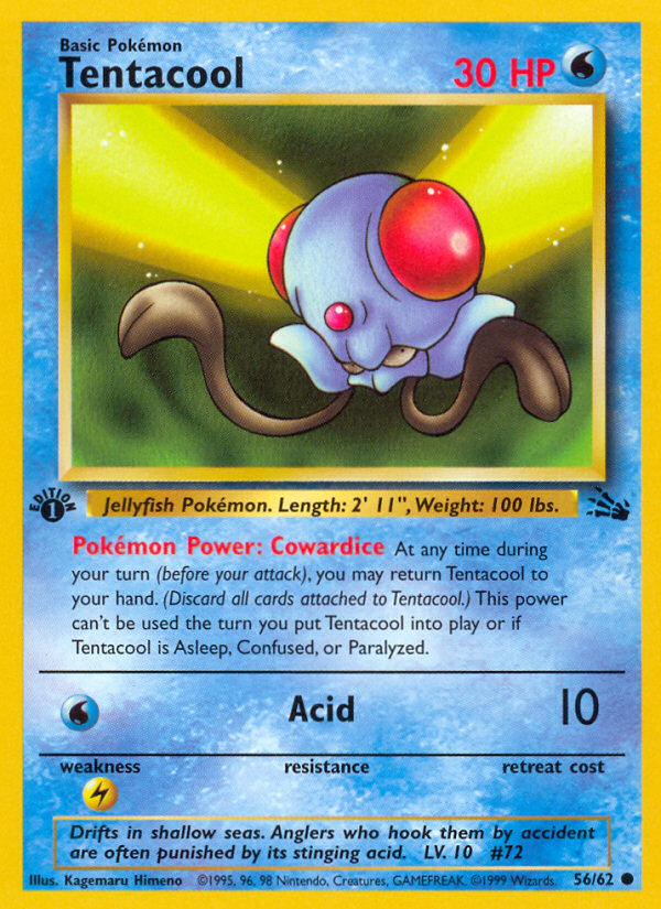 Tentacool (56/62) [Fossil 1st Edition] - Card Brawlers | Quebec | Canada | Yu-Gi-Oh!