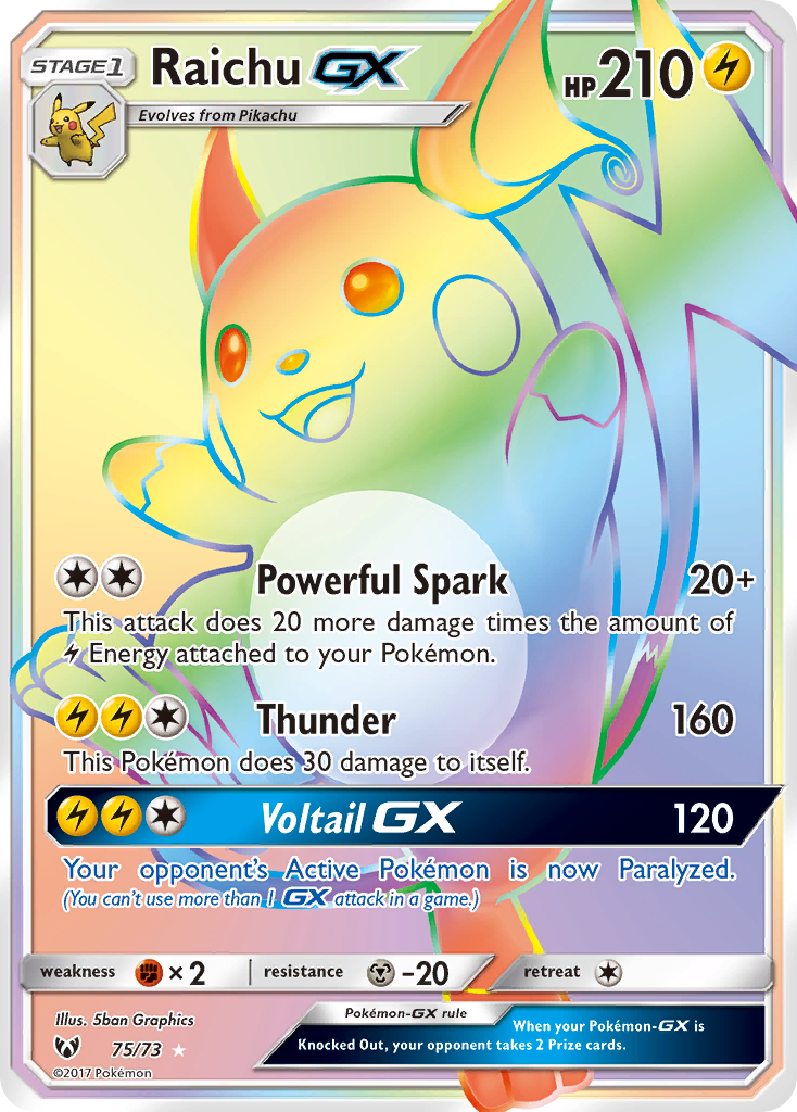 Raichu GX (75/73) [Sun & Moon: Shining Legends] - Card Brawlers | Quebec | Canada | Yu-Gi-Oh!