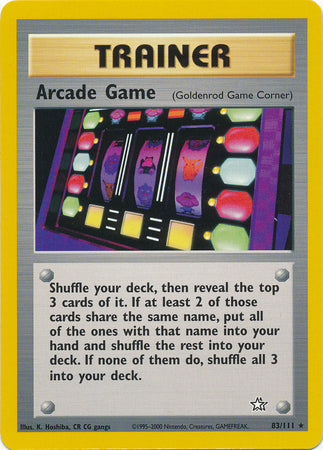Arcade Game (83/111) [Neo Genesis Unlimited] - Card Brawlers | Quebec | Canada | Yu-Gi-Oh!