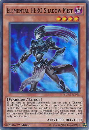 Elemental Hero Shadow Mist [SDHS-EN001] Super Rare - Card Brawlers | Quebec | Canada | Yu-Gi-Oh!