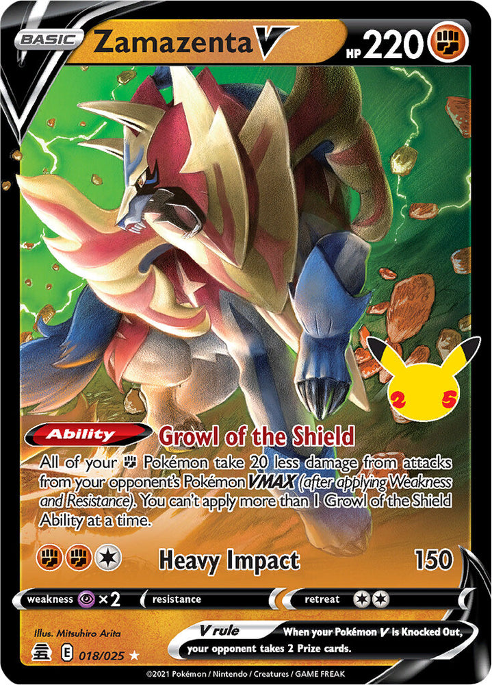 Zamazenta V (018/025) [Celebrations: 25th Anniversary] - Card Brawlers | Quebec | Canada | Yu-Gi-Oh!