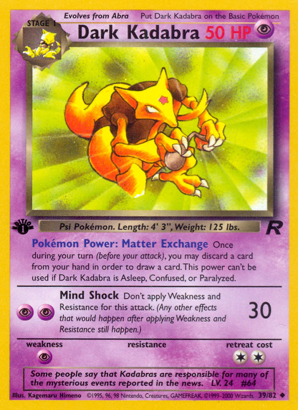Dark Kadabra (39/82) [Team Rocket 1st Edition] - Card Brawlers | Quebec | Canada | Yu-Gi-Oh!