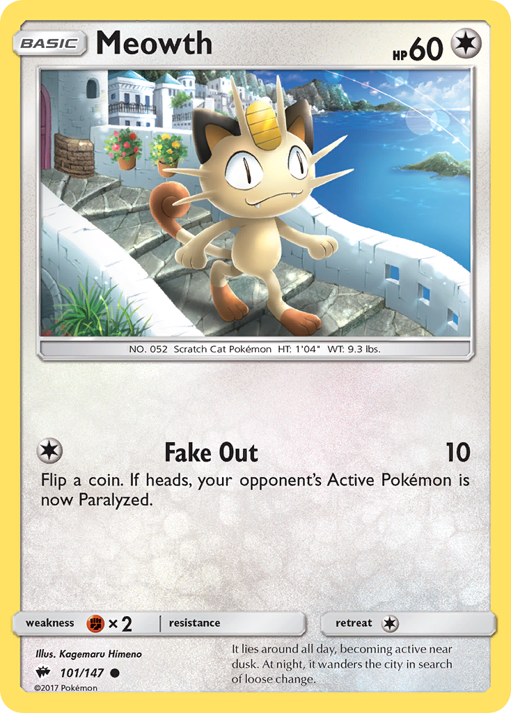 Meowth (101/147) [Sun & Moon: Burning Shadows] - Card Brawlers | Quebec | Canada | Yu-Gi-Oh!