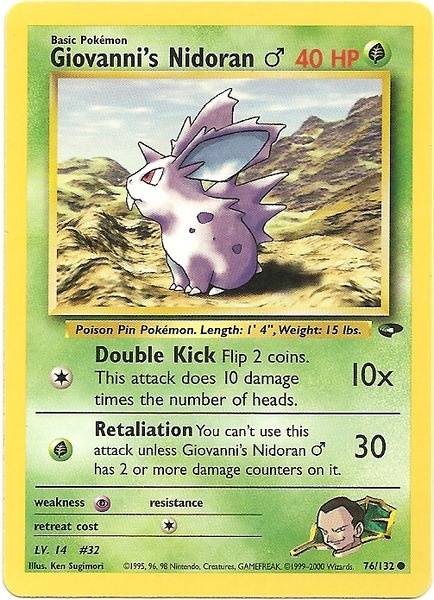 Giovanni's Nidoran (76/132) (Male) [Gym Challenge Unlimited] - Card Brawlers | Quebec | Canada | Yu-Gi-Oh!