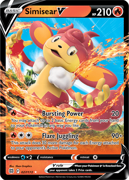 Simisear V (027/172) [Sword & Shield: Brilliant Stars] - Card Brawlers | Quebec | Canada | Yu-Gi-Oh!