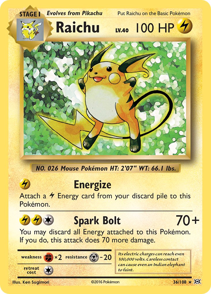 Raichu (36/108) (Theme Deck Exclusive) [XY: Evolutions] - Card Brawlers | Quebec | Canada | Yu-Gi-Oh!