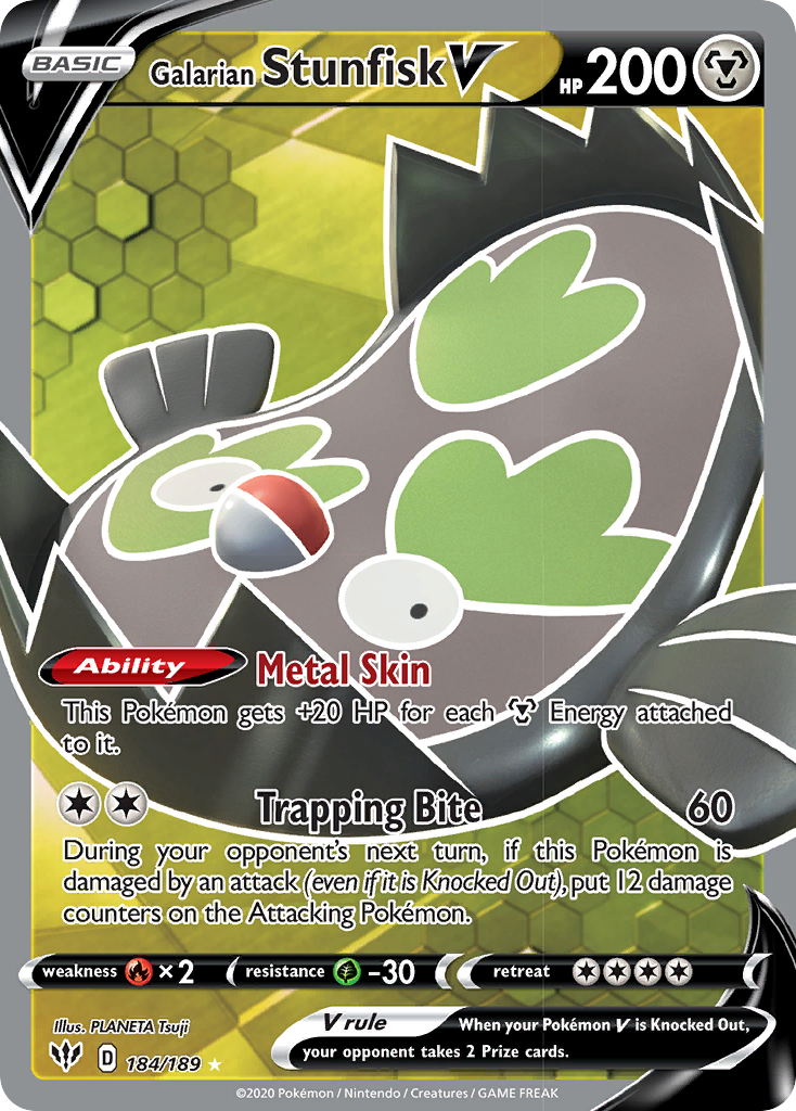 Galarian Stunfisk V (184/189) [Sword & Shield: Darkness Ablaze] - Card Brawlers | Quebec | Canada | Yu-Gi-Oh!