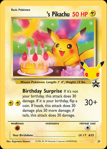 _____'s Pikachu (24) [Celebrations: 25th Anniversary - Classic Collection] - Card Brawlers | Quebec | Canada | Yu-Gi-Oh!