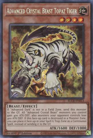 Advanced Crystal Beast Topaz Tiger [BLCR-EN013] Secret Rare - Card Brawlers | Quebec | Canada | Yu-Gi-Oh!