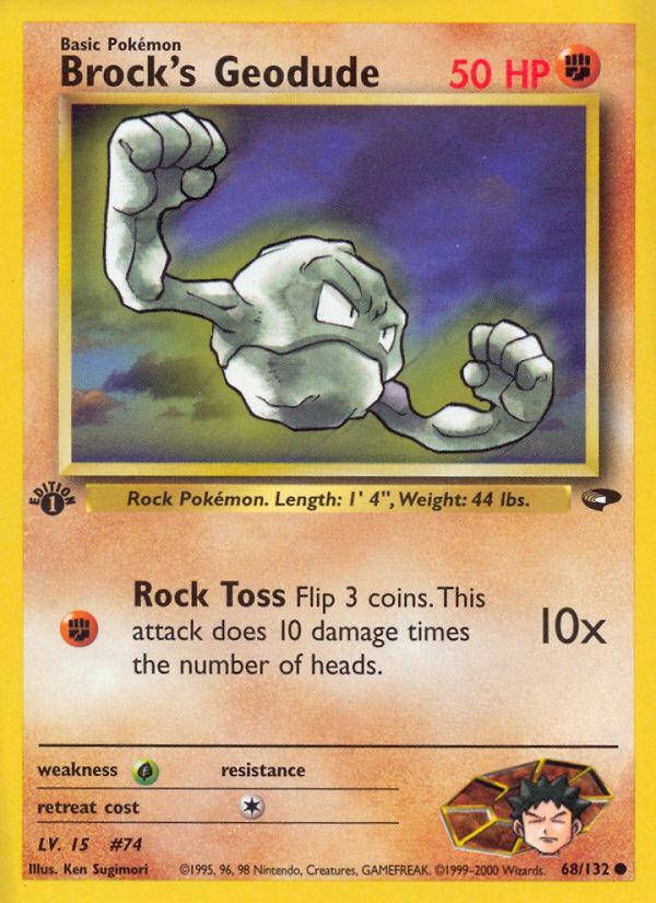 Brock's Geodude (68/132) [Gym Challenge 1st Edition] - Card Brawlers | Quebec | Canada | Yu-Gi-Oh!