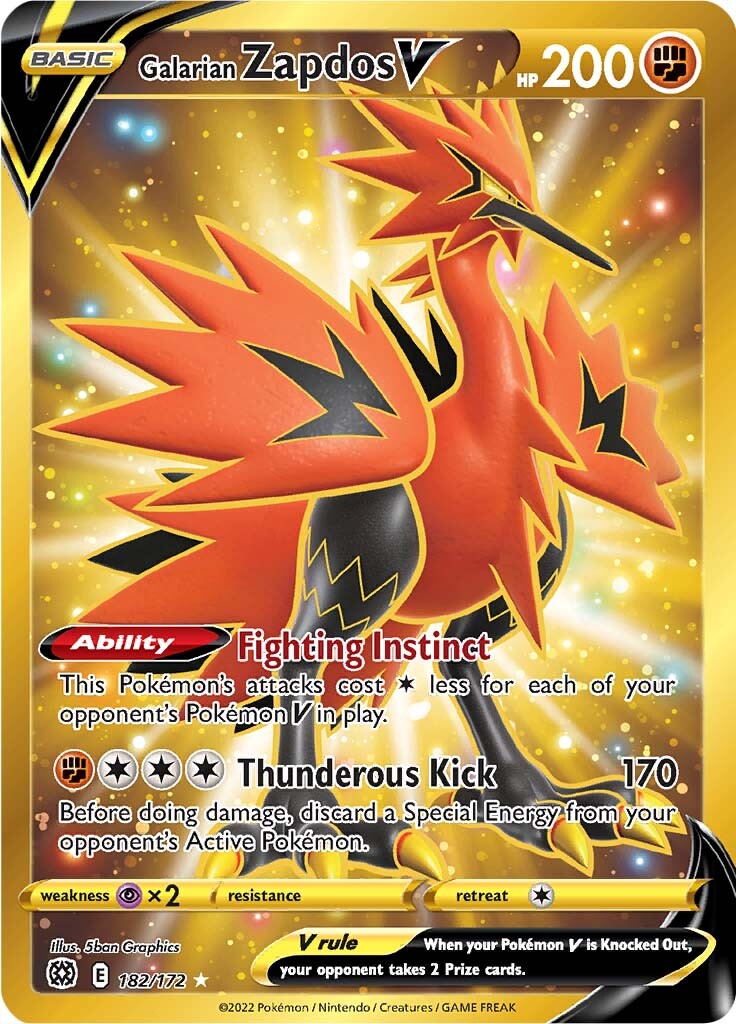 Galarian Zapdos V (182/172) [Sword & Shield: Brilliant Stars] - Card Brawlers | Quebec | Canada | Yu-Gi-Oh!
