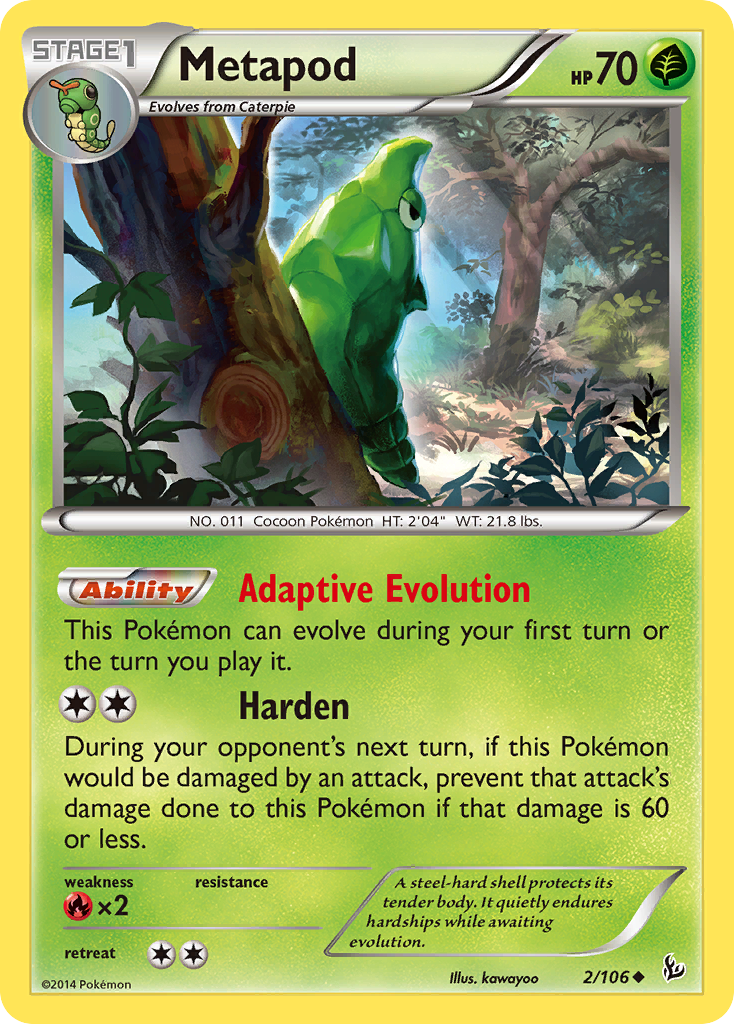 Metapod (2/106) [XY: Flashfire] - Card Brawlers | Quebec | Canada | Yu-Gi-Oh!