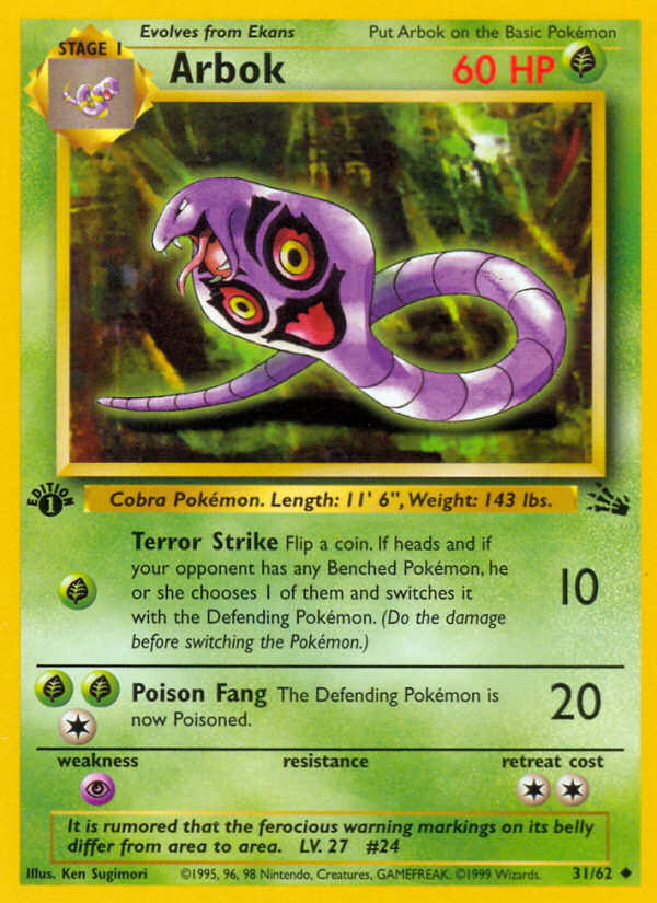 Arbok (31/62) [Fossil 1st Edition] - Card Brawlers | Quebec | Canada | Yu-Gi-Oh!