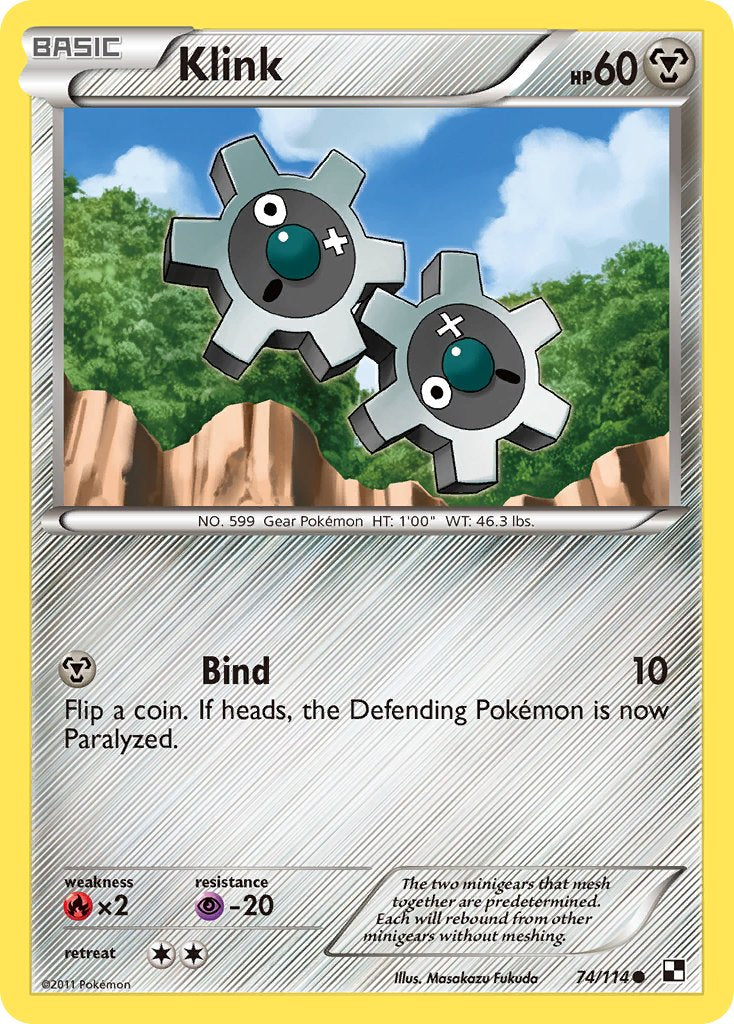Klink (74/114) (Cracked Ice Holo) (Blister Exclusive) [Black & White: Base Set] - Card Brawlers | Quebec | Canada | Yu-Gi-Oh!