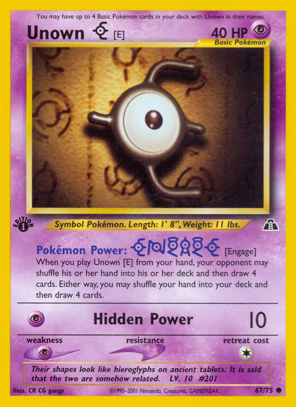 Unown [E] (67/75) [Neo Discovery 1st Edition] - Card Brawlers | Quebec | Canada | Yu-Gi-Oh!