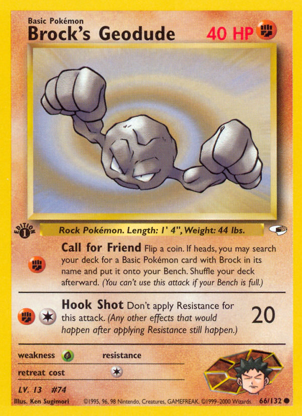 Brock's Geodude (66/132) [Gym Heroes 1st Edition] - Card Brawlers | Quebec | Canada | Yu-Gi-Oh!