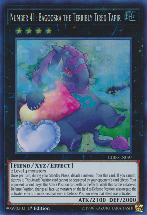 Number 41: Bagooska the Terribly Tired Tapir [CIBR-EN097] Super Rare - Yu-Gi-Oh! - Card Brawlers | Quebec | Canada |