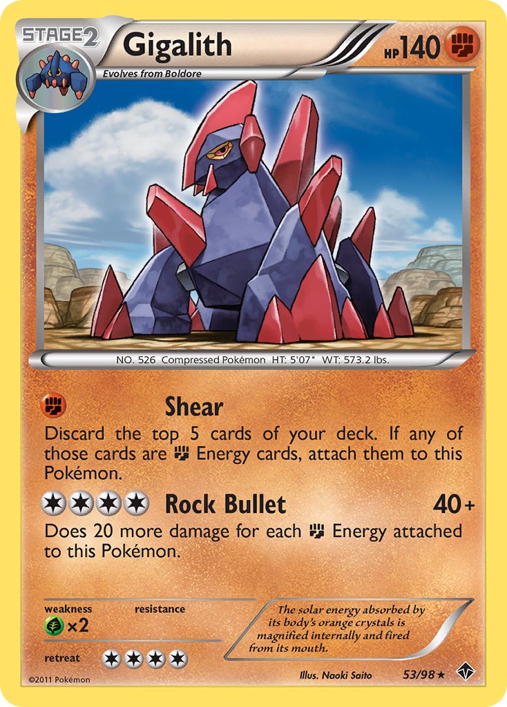 Gigalith (53/98) (Cracked Ice Holo) (Blister Exclusive) [Black & White: Emerging Powers] - Card Brawlers | Quebec | Canada | Yu-Gi-Oh!
