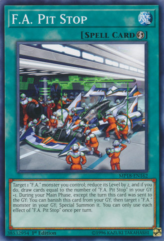 F.A. Pit Stop [MP18-EN162] Common - Card Brawlers | Quebec | Canada | Yu-Gi-Oh!