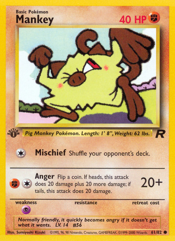Mankey (61/82) [Team Rocket 1st Edition] - Card Brawlers | Quebec | Canada | Yu-Gi-Oh!