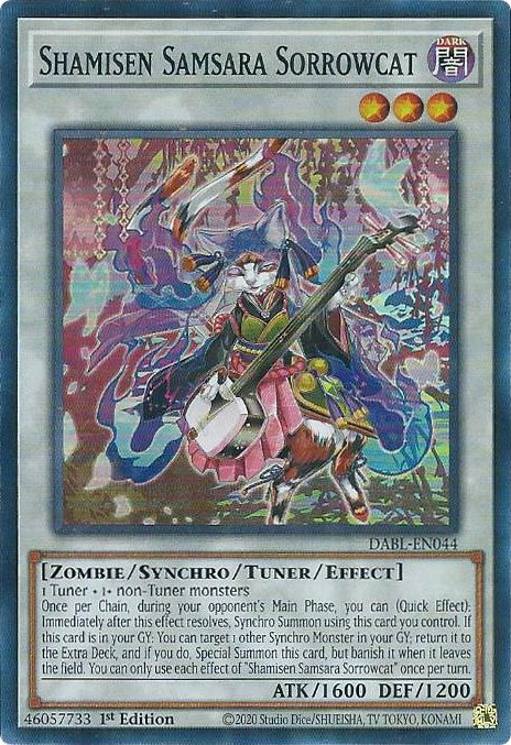 Shamisen Samsara Sorrowcat [DABL-EN044] Super Rare - Card Brawlers | Quebec | Canada | Yu-Gi-Oh!