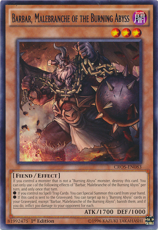 Barbar, Malebranche of the Burning Abyss [CROS-EN083] Rare - Yu-Gi-Oh! - Card Brawlers | Quebec | Canada |