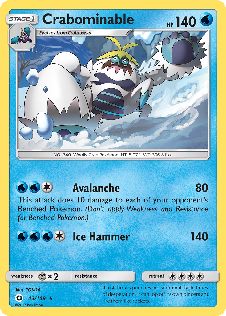 Crabominable (43/149) [Sun & Moon: Base Set] - Card Brawlers | Quebec | Canada | Yu-Gi-Oh!