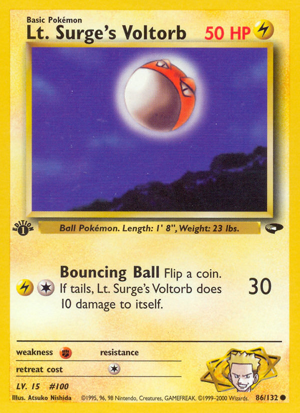Lt. Surge's Voltorb (86/132) [Gym Challenge 1st Edition] - Card Brawlers | Quebec | Canada | Yu-Gi-Oh!