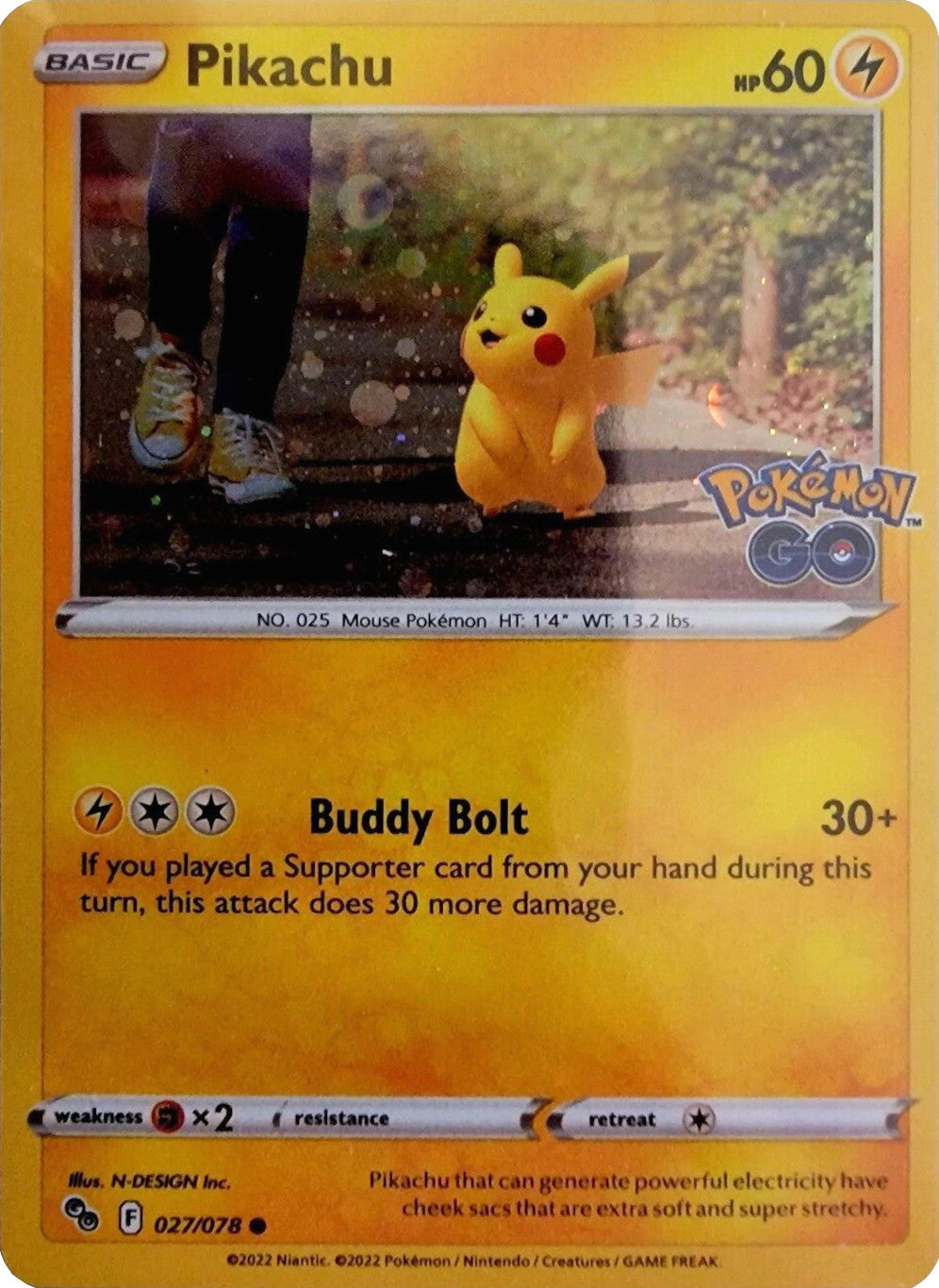 Pikachu (027/078) (Cosmos Holo) [Pokémon GO] - Card Brawlers | Quebec | Canada | Yu-Gi-Oh!