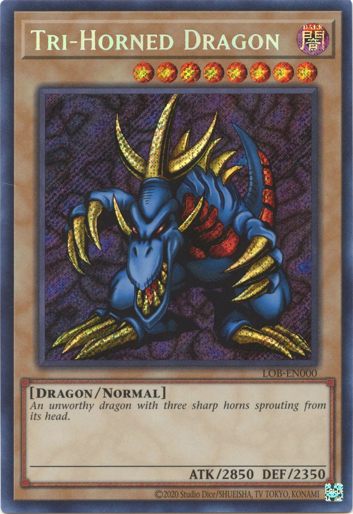 Tri-Horned Dragon (25th Anniversary) [LOB-EN000] Secret Rare - Card Brawlers | Quebec | Canada | Yu-Gi-Oh!