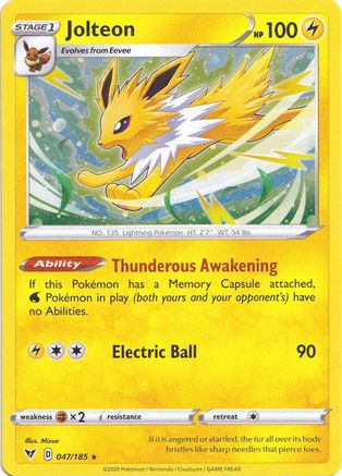 Jolteon (047/185) (Cosmos Holo) [Sword & Shield: Vivid Voltage] - Card Brawlers | Quebec | Canada | Yu-Gi-Oh!