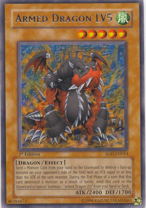 Armed Dragon LV5 [SOD-EN014] Rare - Card Brawlers | Quebec | Canada | Yu-Gi-Oh!