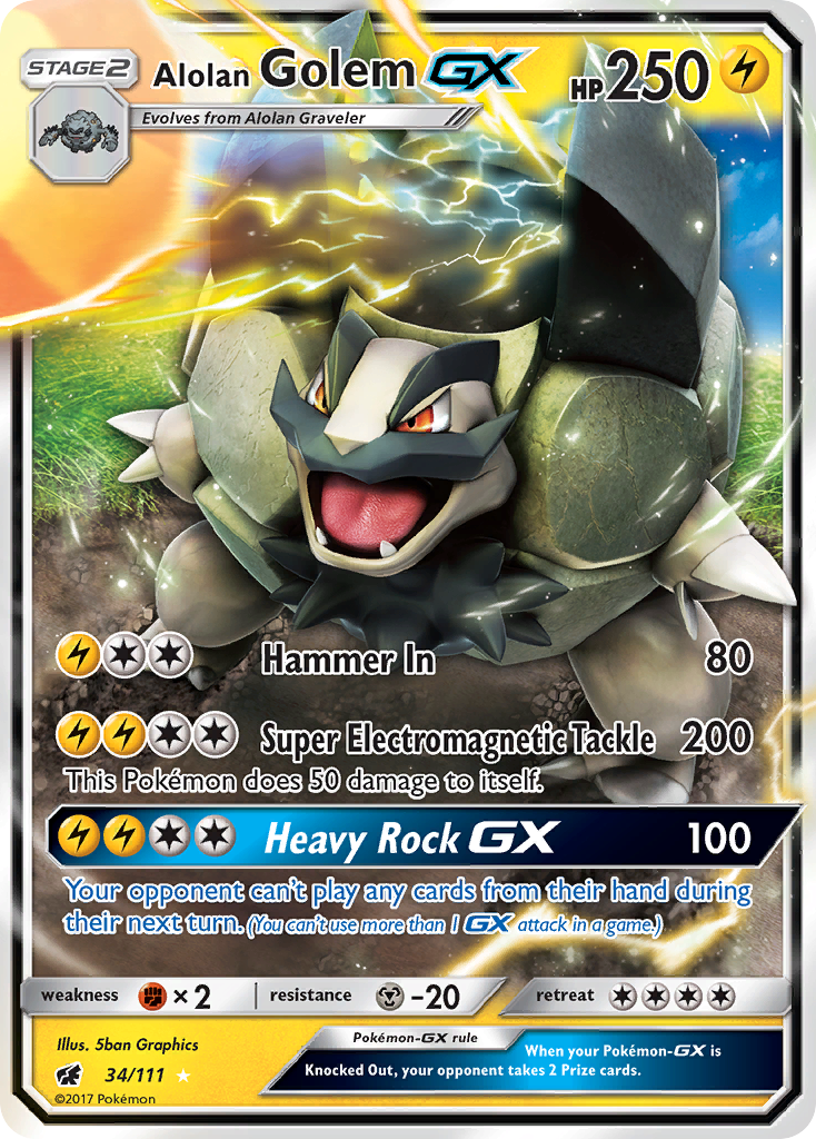 Alolan Golem GX (34/111) [Sun & Moon: Crimson Invasion] - Card Brawlers | Quebec | Canada | Yu-Gi-Oh!